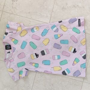 Villervalla Pink Short Sleeve Popsicle Dress Organic Cotton Size 4Y 🍦